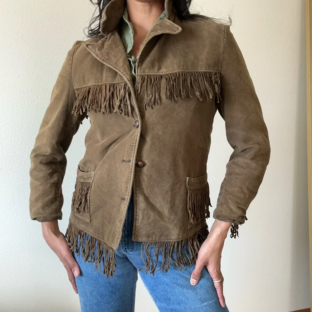 Fringe Suede Jacket in Brown - Women - Picture 7 of 9
